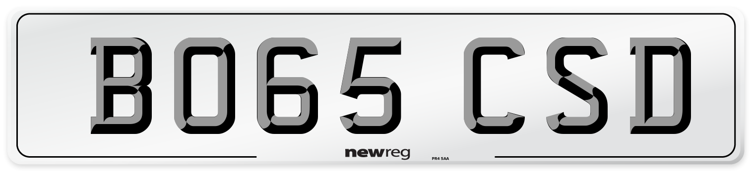 BO65 CSD Number Plate from New Reg